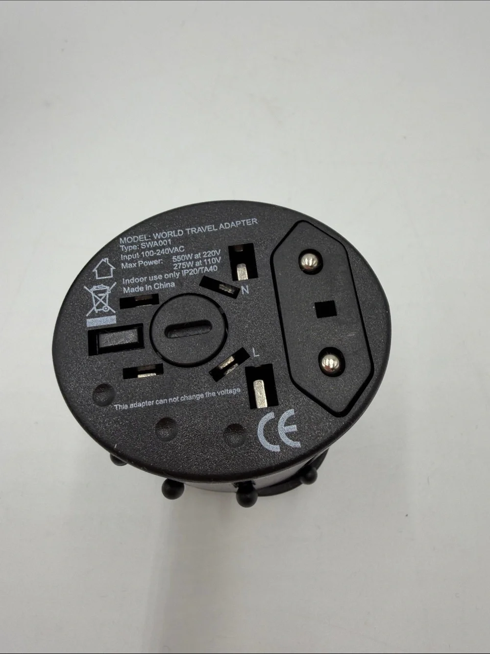 Coach Black Universal Travel Charger with Multi-Connector Cable